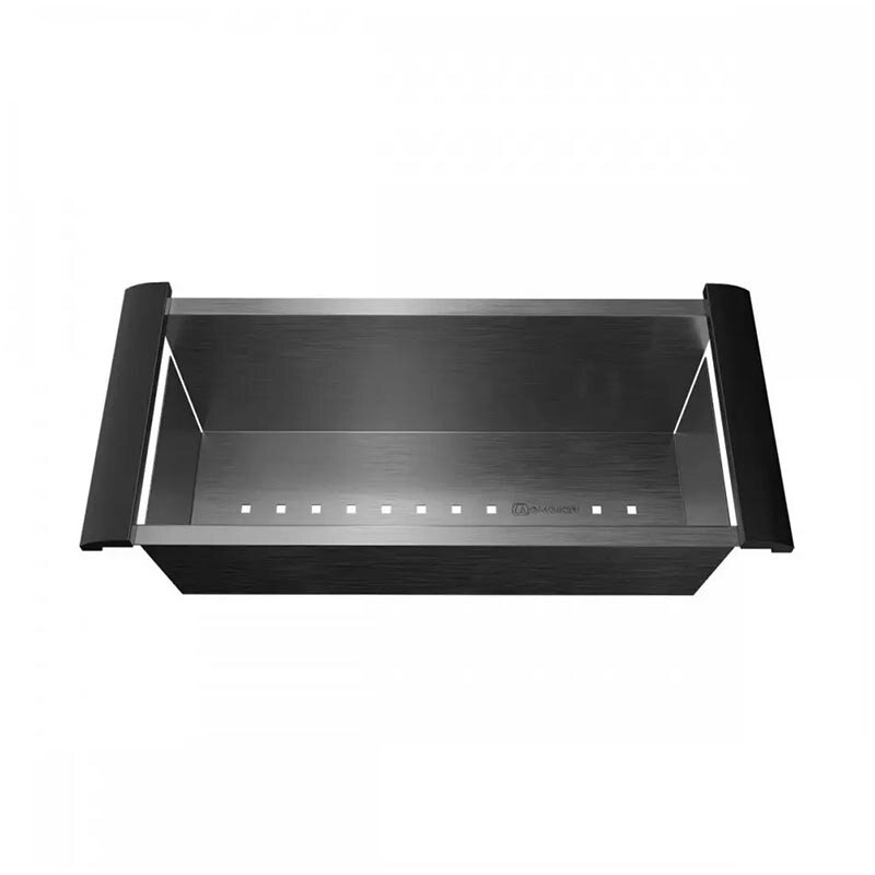 Изображение товара Коландер Omoikiri CO-05-GM 4999059, 39.5 x 19 x 11 см, нержавеющая сталь, цвет вороненая сталь
