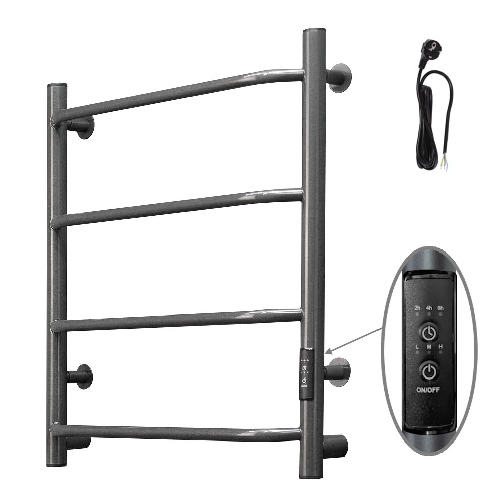 Изображение товара Полотенцесушитель электрический Тругор Пэк сп 6, Пэксп6/6050ор_стВГП, ширина 50 см, высота 60 см, диммер справа, оружейная сталь