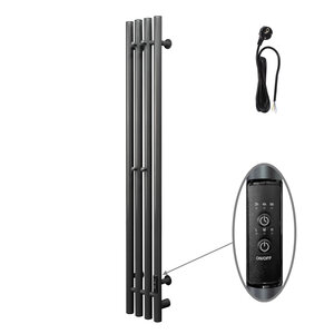 Изображение товара Полотенцесушитель электрический Тругор Пэк сп Вектор, ПэкспВектор120*15ор_стВГП, ширина 15 см, высота 120 см, диммер справа, оружейная сталь