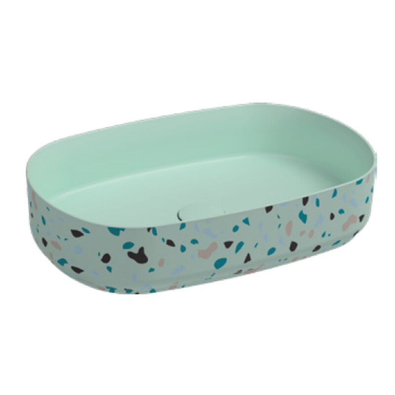 Изображение товара Раковина Isvea Infinity, 55 см, фарфор, цвет мятно-зеленый матовый, 10NF65055-2T-TRZ