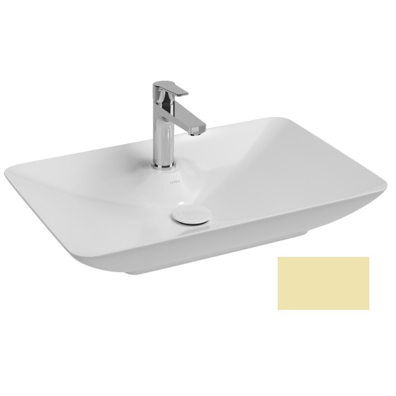 Изображение товара Раковина Isvea SistemaY Clear 65 см из фарфора матовая слоновая кость