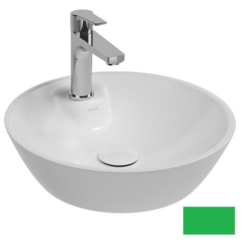 Изображение товара Раковина Isvea SistemaY Soft, 45 см, фарфор, цвет изумрудный матовый, 10SY65045-2P