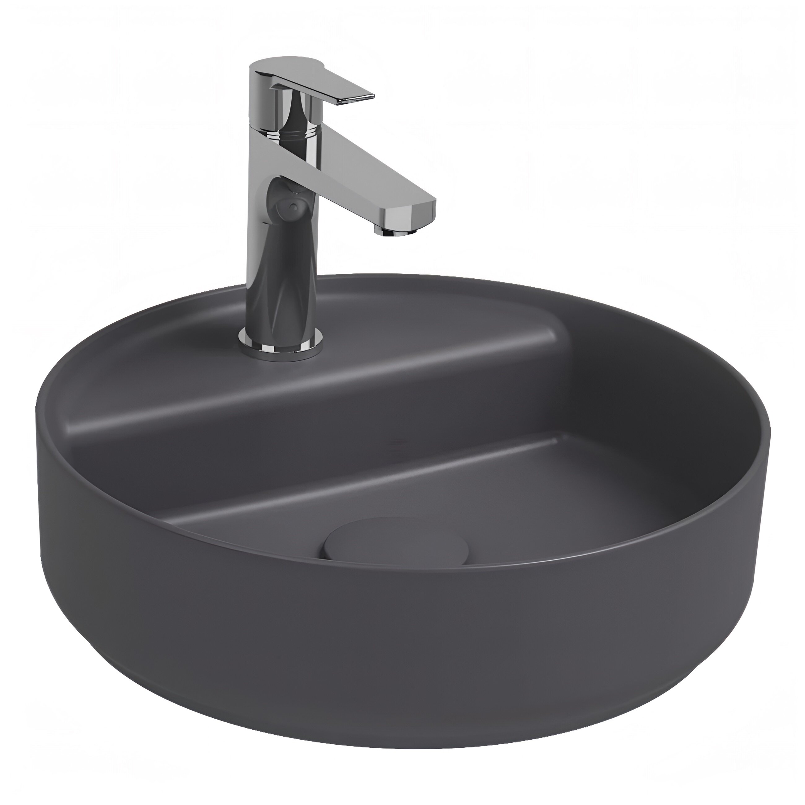 Изображение товара Раковина Isvea Infinity 36x36 см из фарфора антрацит матовый