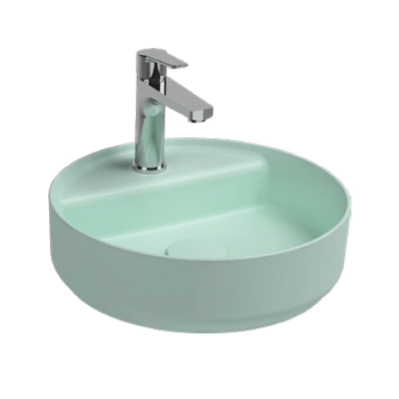 Изображение товара Раковина Isvea Infinity 35 см мятно-зеленая матовая накладная фарфор