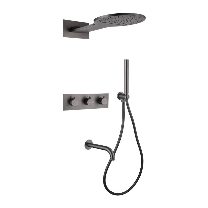 Изображение товара Душевая система Abber Weiss Insel AF8150NG, термостатическая, PVD покрытие, никель