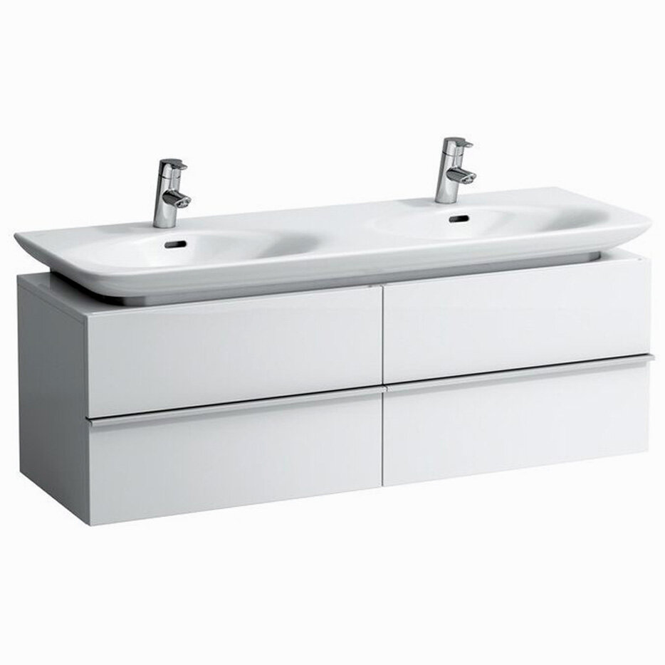 Изображение товара Тумба с раковиной Laufen Palace 4.0133.1.075.463.1 Подвесная, белый матовый, 129x51x53.5 см