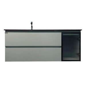 Изображение товара Тумба с раковиной Orans BC-2055 1200L-2GC, 120 см, подвесная, чаша слева, цвет черный/олива