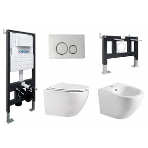 Изображение товара Комплект сантехники Abber Bequem унитаз биде инсталляция классика белый