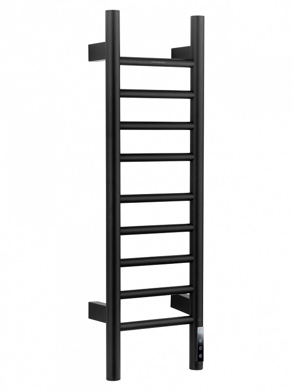 Изображение товара Полотенцесушитель электрический Wonzon & Woghand Bonn WW-AL4092-MB, ширина 25 см, высота 80 см, диммер справа, черный матовый