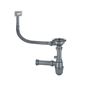 Изображение товара Сифон Paulmark Konz для кухонной мойки из нержавеющей стали и пластика PM2022-BS