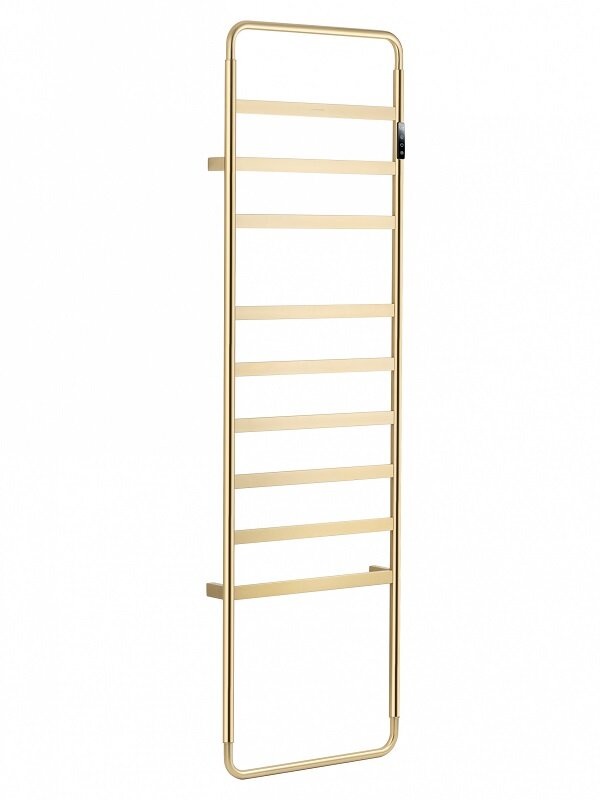 Изображение товара Полотенцесушитель электрический Wonzon & Woghand Dusseldorf WW-A204-BG, ширина 50 см, высота 160 см, диммер справа, брашированное золото PVD