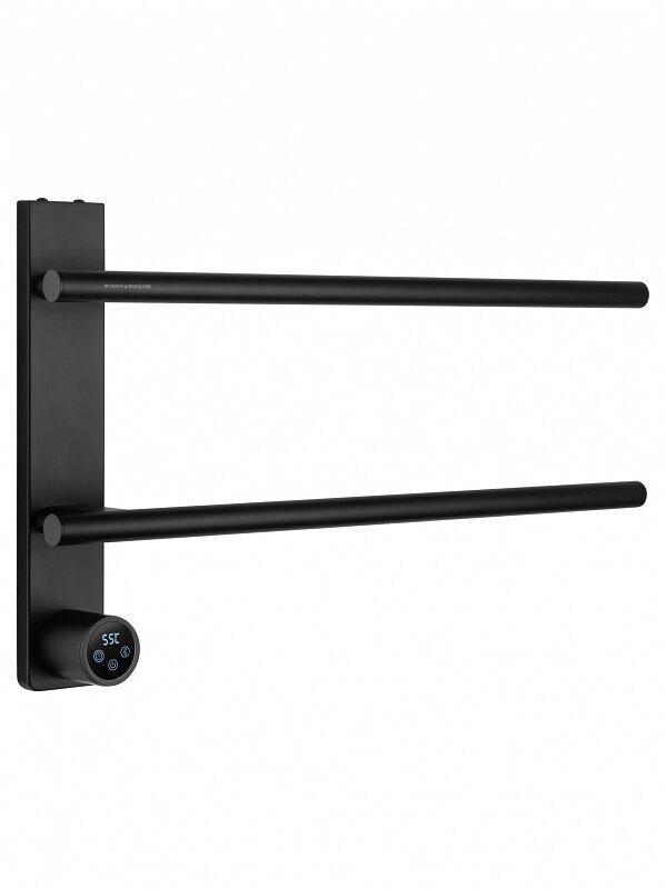 Изображение товара Полотенцесушитель электрический Wonzon & Woghand Nurnberg WW-AL342-MB, ширина 50 см, высота 30 см, диммер слева, черный матовый