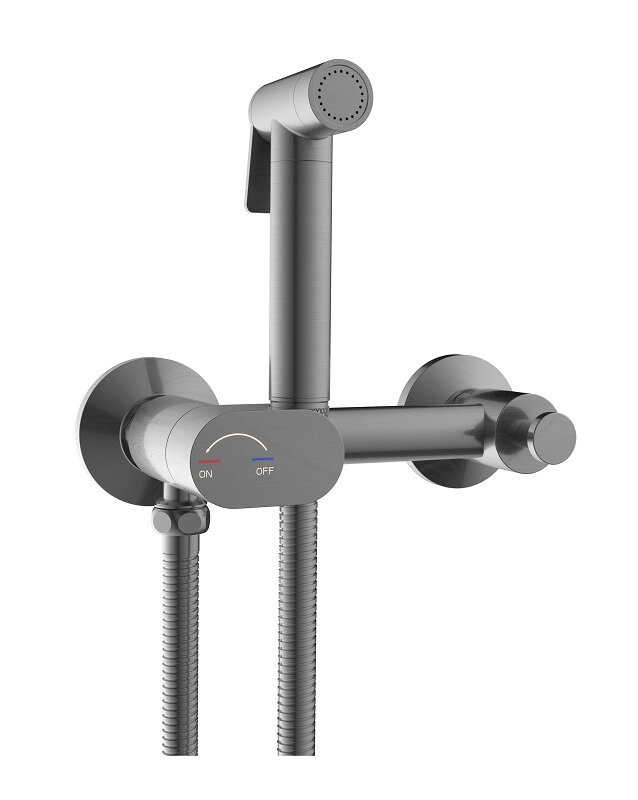 Изображение товара Гигиенический душ RGW Shower Panels SP-216Gr со смесителем оружейная сталь