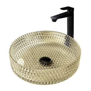Изображение товара Раковина Abber Glas AK2301GG, 40 х 40 см, накладная, стеклянная, золото