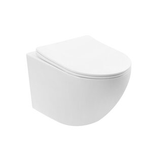 Изображение товара Подвесной унитаз Abber Bequem AC1100TMW, безободковый, Торнадо, сиденье микролифт, белый матовый