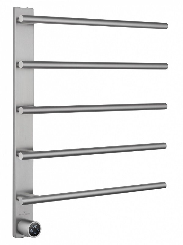 Изображение товара Полотенцесушитель электрический Wonzon & Woghand Nurnberg WW-AL345-BR, ширина 50 см, высота 60 см, диммер слева, брашированный никель PVD