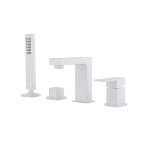 Изображение товара Смеситель для ванны на борт Abber Daheim AF8213W белый матовый Германия