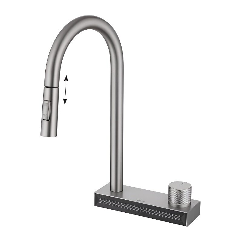 Изображение товара Смеситель для кухни Abber Wasser Kreis AF8114SP с выдвижной лейкой, сатин