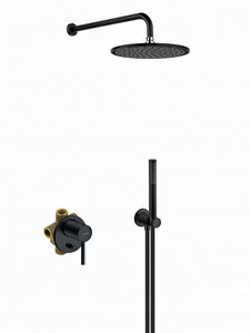 Изображение товара Душевой набор 7 в 1 Kludi Bozz 387363976 встраиваемый, черный матовый (выставочный образец, отсутствует упаковка)