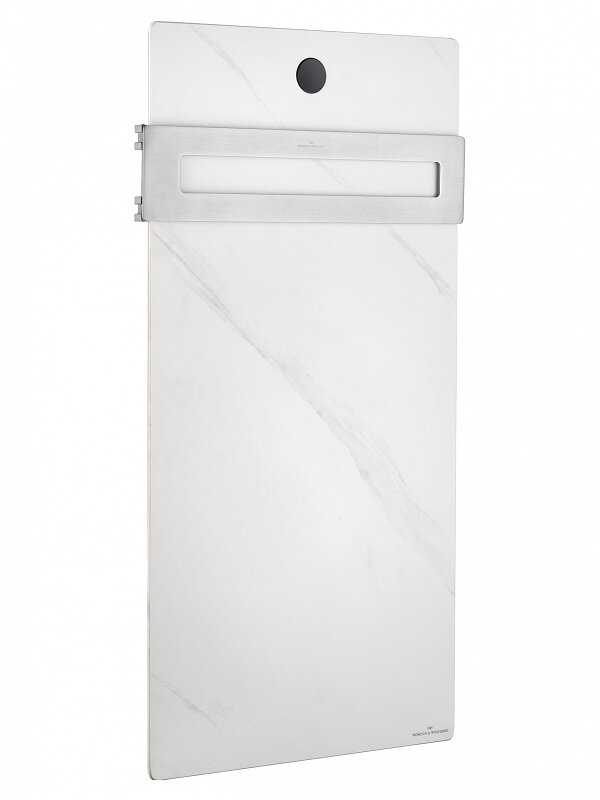 Изображение товара Полотенцесушитель электрический Wonzon & Woghand Stuttgart WW-A501-BR, ширина 40 см, высота 80 см, белый мрамор, брашированный никель PVD