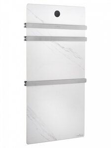 Изображение товара Полотенцесушитель электрический Wonzon & Woghand Stuttgart WW-A503-BR, ширина 40 см, высота 80 см, белый мрамор, брашированный никель PVD