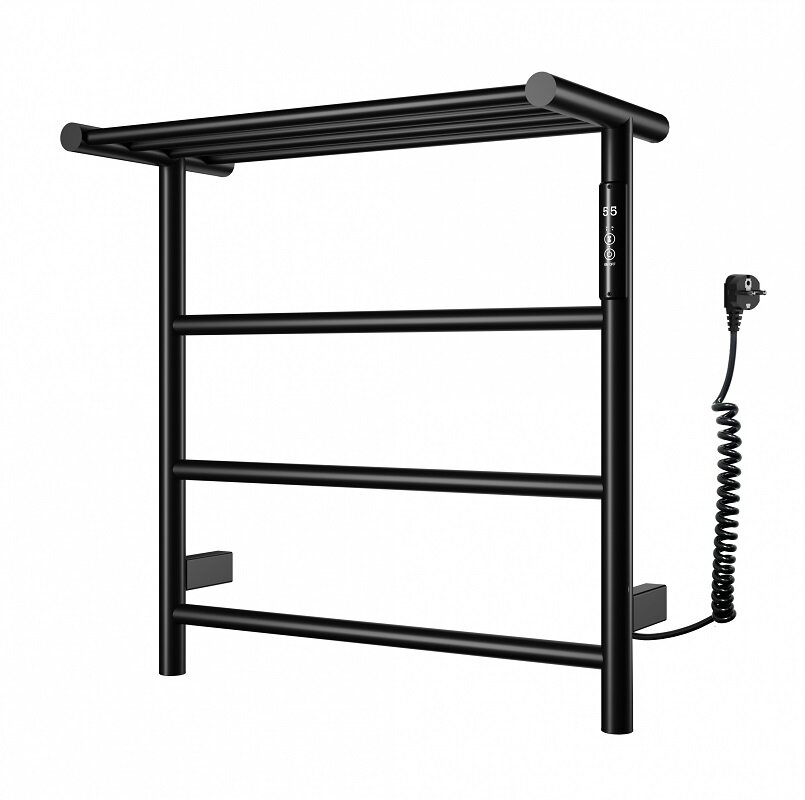 Изображение товара Полотенцесушитель Wonzon & Woghand Bonn WW-AL402-MB с полкой, черный матовый