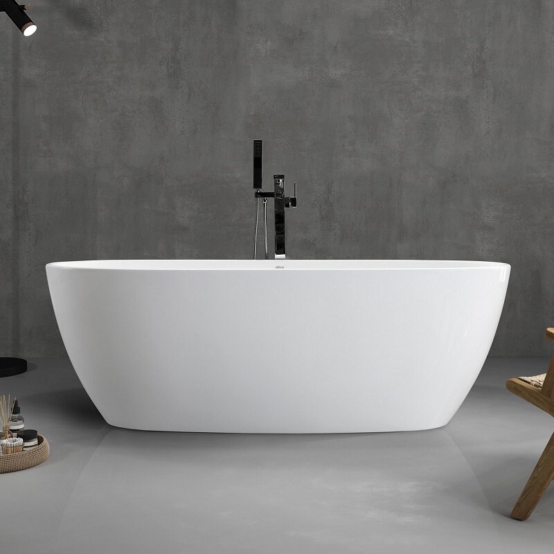 Изображение товара Акриловая ванна Abber AB9265-1.7 170x80 см, овальная, белая, отдельностоящая