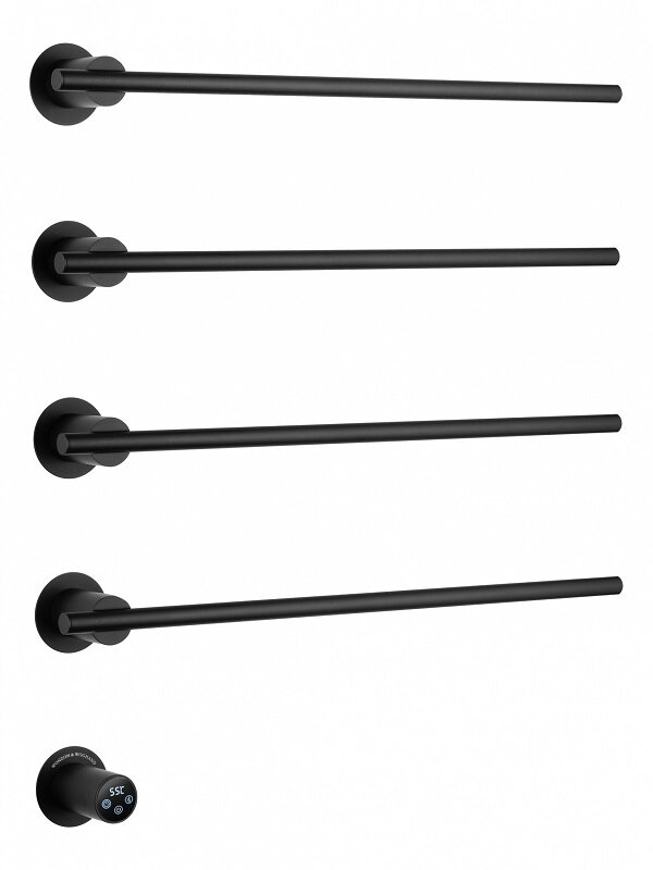 Изображение товара Электрический полотенцесушитель Wonzon & Woghand Dortmund 60 см черный матовый ЕС-56Вт