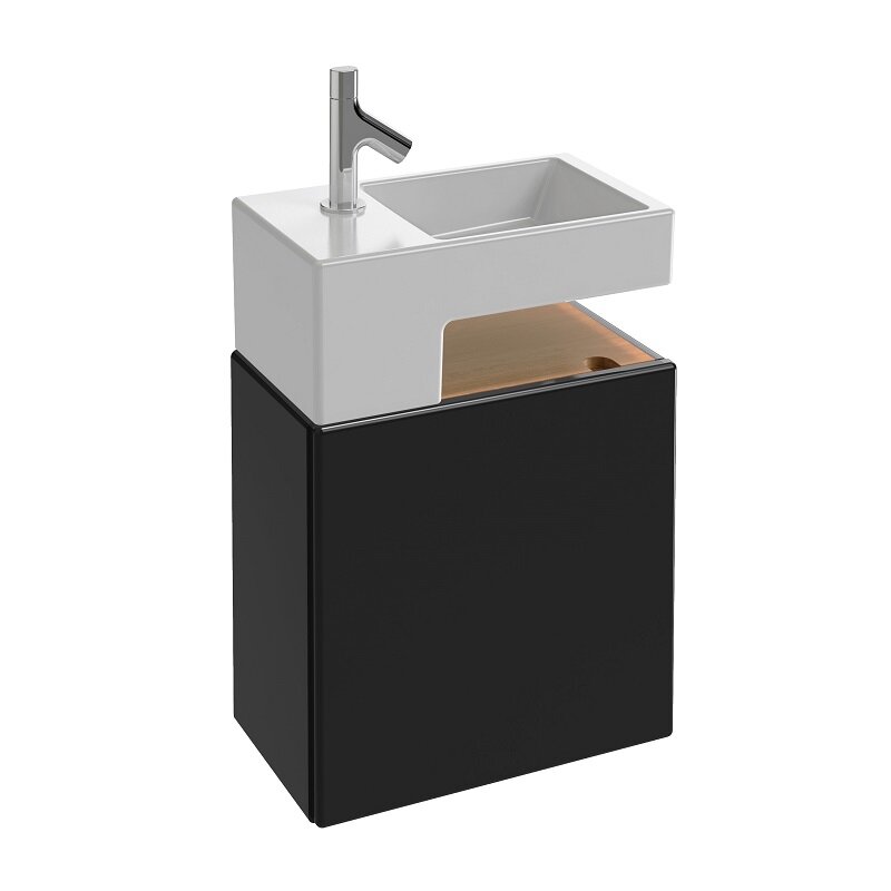 Изображение товара Подвесная тумба под раковину Jacob Delafon Terrace 50 см черный лак