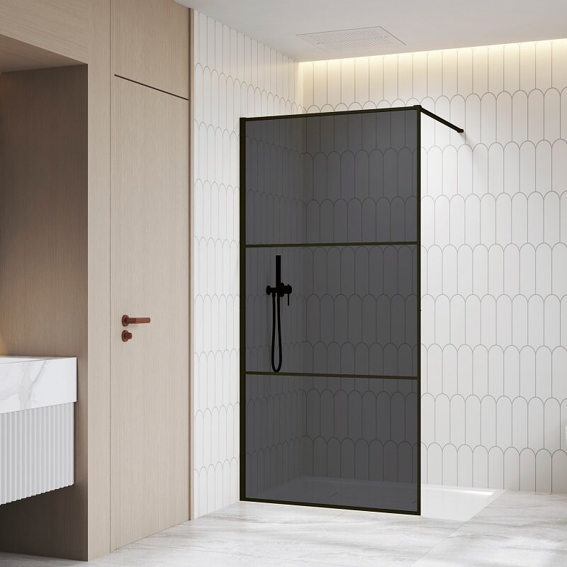 Изображение товара Душевая стенка RGW WA-09B Walk-in 90x200 см с тонированным стеклом и черным профилем