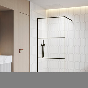 Изображение товара Душевая стенка RGW WA-09B 06100910-14 стекло 8 мм, профиль черный, 100 см