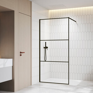 Изображение товара Душевая стенка RGW WA-09B 06100910-14 стекло 8 мм, профиль черный, 100 см