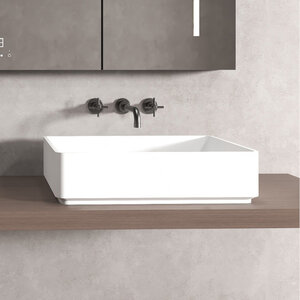 Изображение товара Раковина Abber Stein AS2634, 55 х 35 см, искусственный камень, накладная, белая матовая