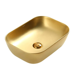 Изображение товара Раковина Abber Rechteck AC2200MMG, 46 см, фарфор, накладная, золото матовое