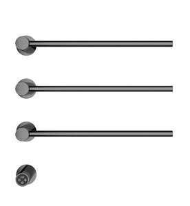 Изображение товара Полотенцесушитель электрический Wonzon & Woghand Hamburg WW-AL313-GM, ширина 45 см, высота 60 см, диммер слева, темный графит PVD