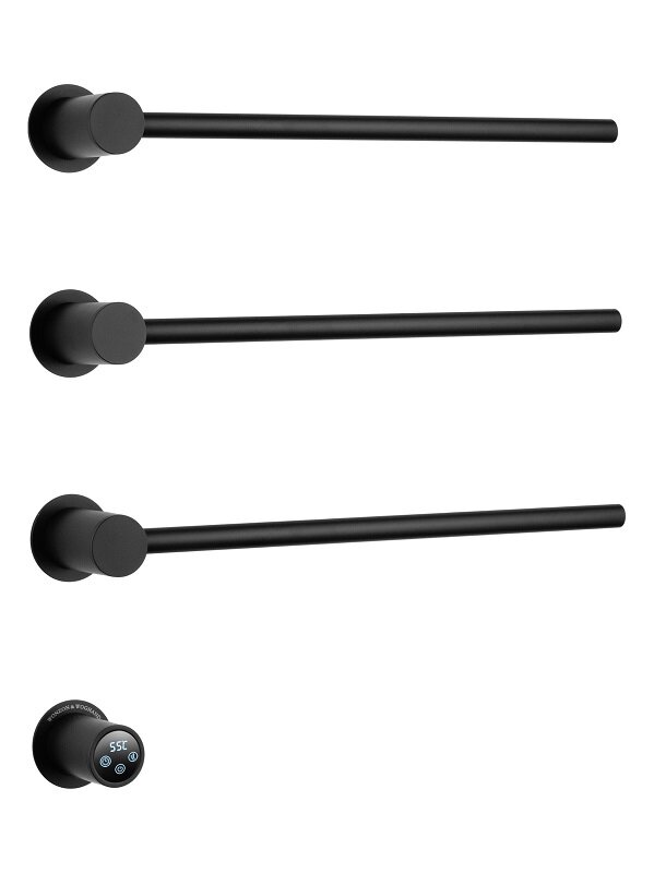 Изображение товара Электрический полотенцесушитель Wonzon Woghand Hamburg WW-AL313-MB черный матовый 45х60 см с таймер Изображение товара Электрический полотенцесушитель Wonzon Woghand Hamburg WW-AL313-MB черный матовый 45х60 см с таймер