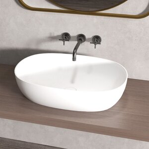 Изображение товара Раковина Abber Stein AS2633, 60 см, искусственный камень, накладная, белая матовая