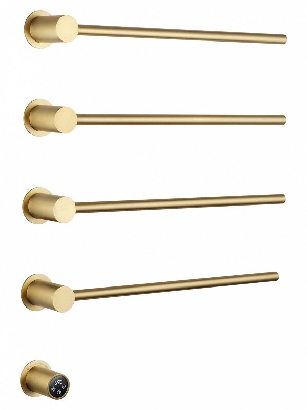 Изображение товара Электрический полотенцесушитель из нержавеющей стали с брашированным золотом 45х70 см