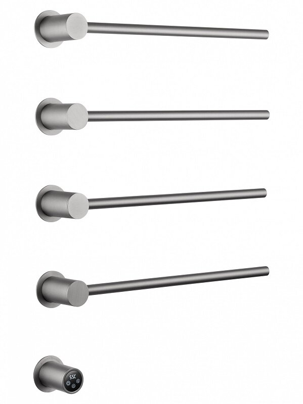 Изображение товара Полотенцесушитель электрический Wonzon & Woghand Hamburg WW-AL314-BR, ширина 45 см, высота 70 см, диммер слева, брашированный никель PVD