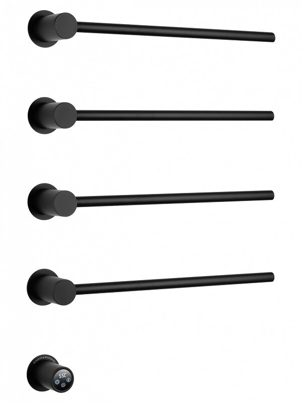 Изображение товара Электрический полотенцесушитель Wonzon & Woghand Hamburg WW-AL314-MB, черный матовый, 45x70 см