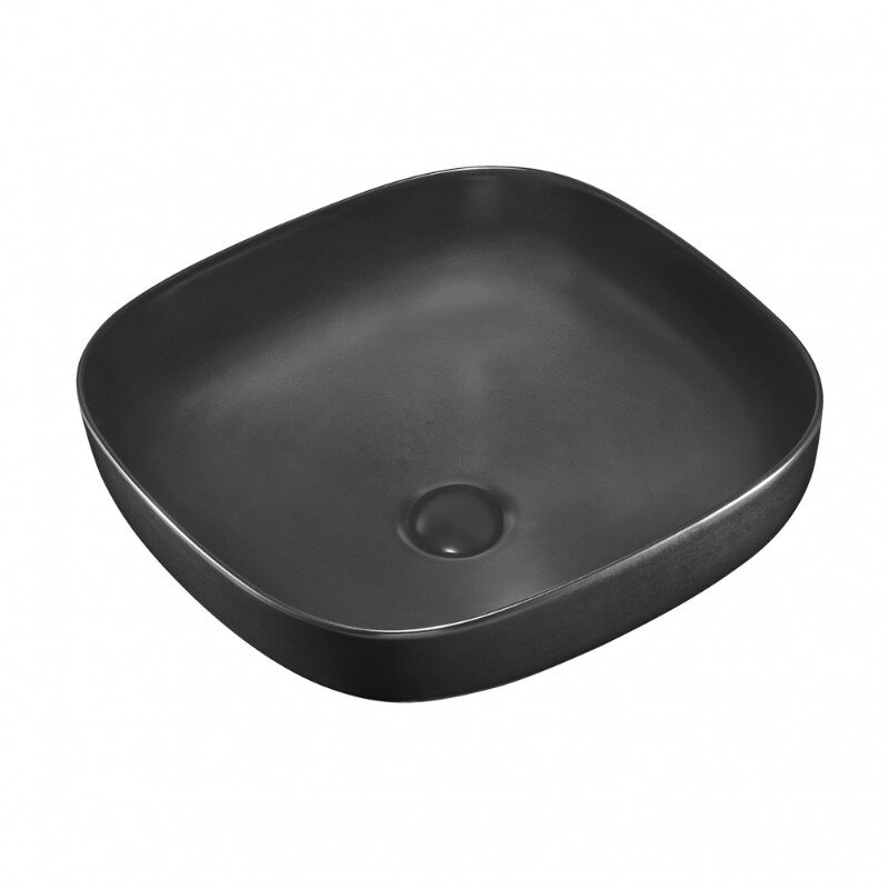 Изображение товара Раковина Abber Rechteck AC2217MB, 42 х 42 см, фарфор, накладная, черная матовая