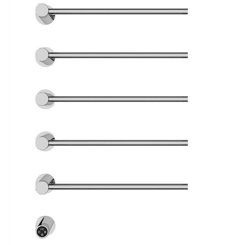 Изображение товара Полотенцесушитель электрический Wonzon & Woghand Hamburg WW-AL315-BR, ширина 45 см, высота 70 см, диммер слева, брашированный никель PVD