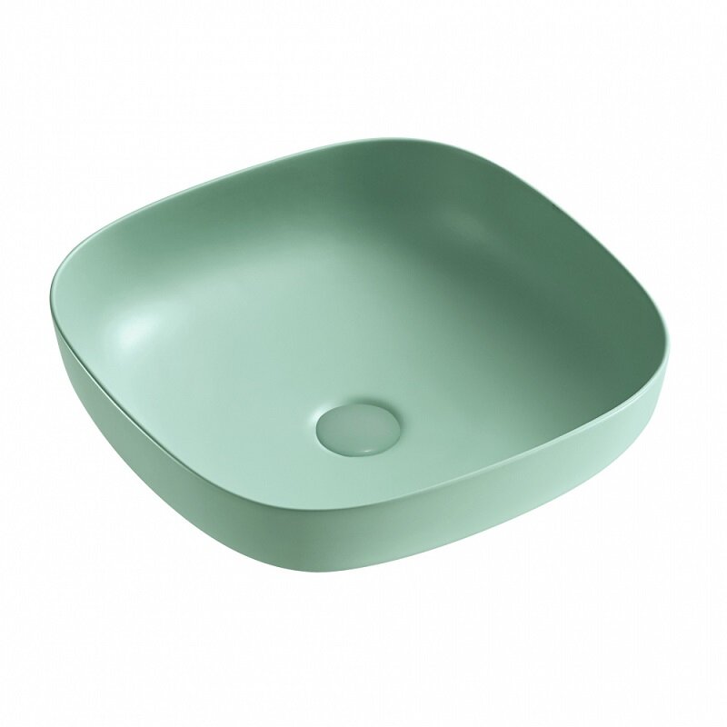 Изображение товара Раковина Abber Rechteck AC2217MBG, 42 х 42 см, фарфор, накладная, зеленая матовая