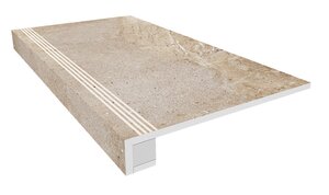 Изображение товара Керамогранит для лестниц Ametis Kailas KA03 33x120 см с насечками и подступенок 14.5x120 см light b