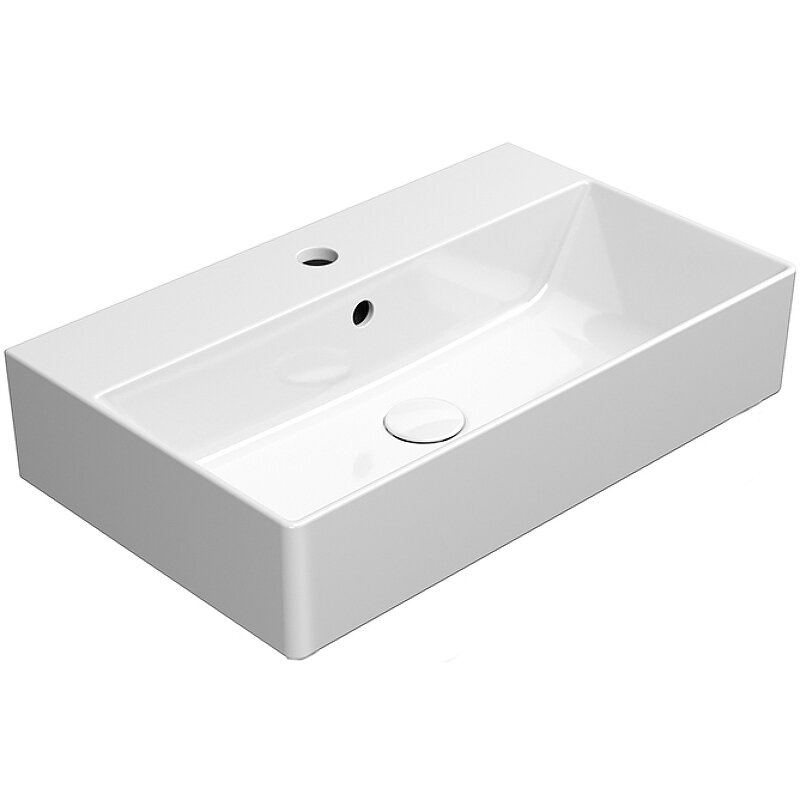 Изображение товара Раковина GSI Kube X 9454111, подвесная/накладная, 60 х 37 см, фаянс, белый глянцевый