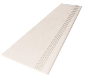 Изображение товара Ступень из керамогранита Ametis Marmulla MA00 34854 30x120 см ivory для лестниц и пола
