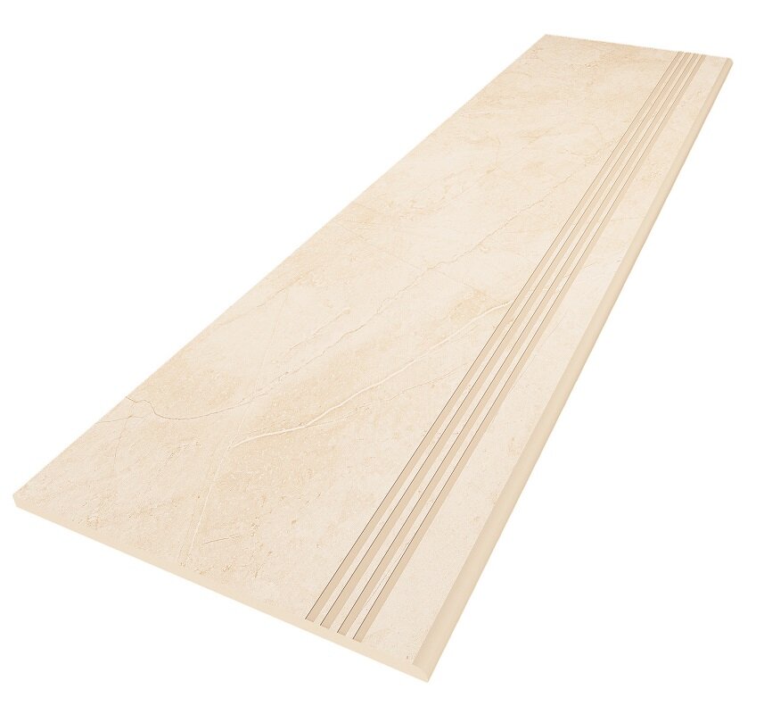 Изображение товара Ступень, керамогранит Ametis Marmulla MA02 34856, 30х120 см, light beige Изображение товара Ступень, керамогранит Ametis Marmulla MA02 34856, 30х120 см, light beige