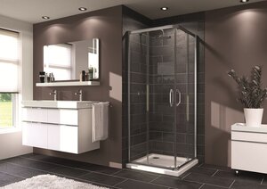 Изображение товара Душевой уголок Huppe 21H1110900927000, 90 х 90 см, стекло прозрачное, профиль блестящее серебро