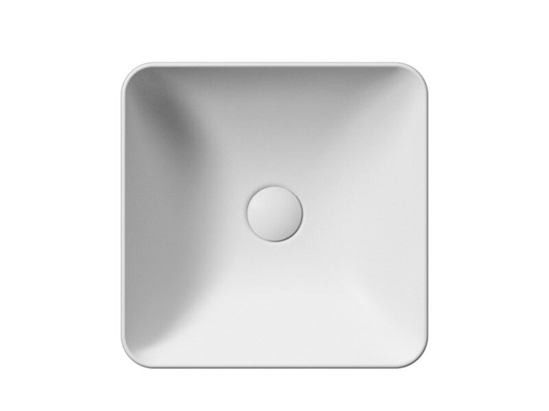 Изображение товара Раковина GSI Nubes 903811 38 см квадратная накладная из фаянса белая глянцевая