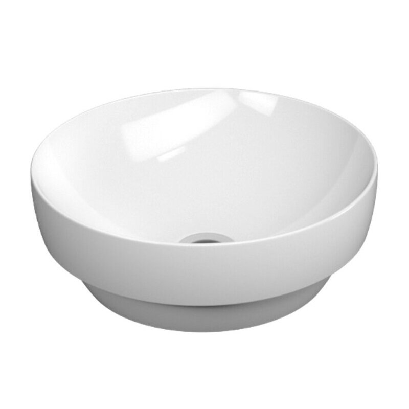 Изображение товара Раковина GSI Pura 884611 40 см накладная фаянс белый глянцевый